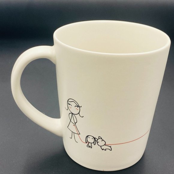 Human Touch Ceramic Mug, Treat it with Love, White with Stick Figure Graphic - Picture 2 of 8